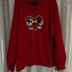 Disney Red Mickey and Minnie Sweater